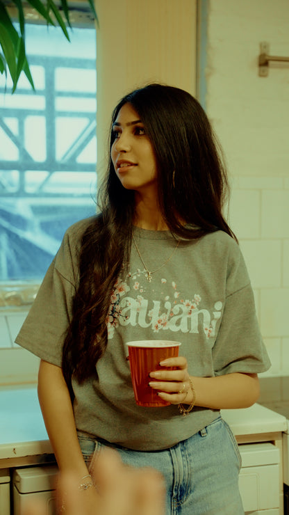 JAWANI Grey Blossom Tee